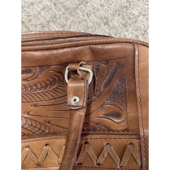 Force Ten Vintage Leather Hand Tooled Handbag - Picture 7 of 8